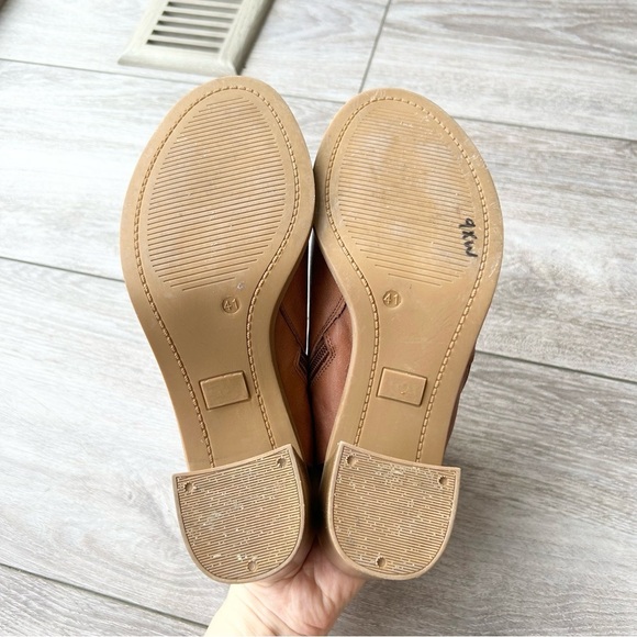 Moda in Pelle Tan Leather Open Toe Double Zippers Cut Out Booties - Picture 11 of 14